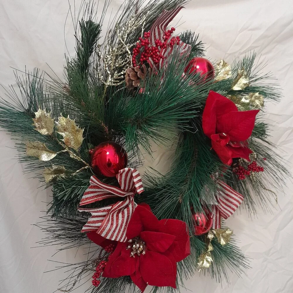 Vintage Handmade Custom Grapevine Christmas Holiday Wreath